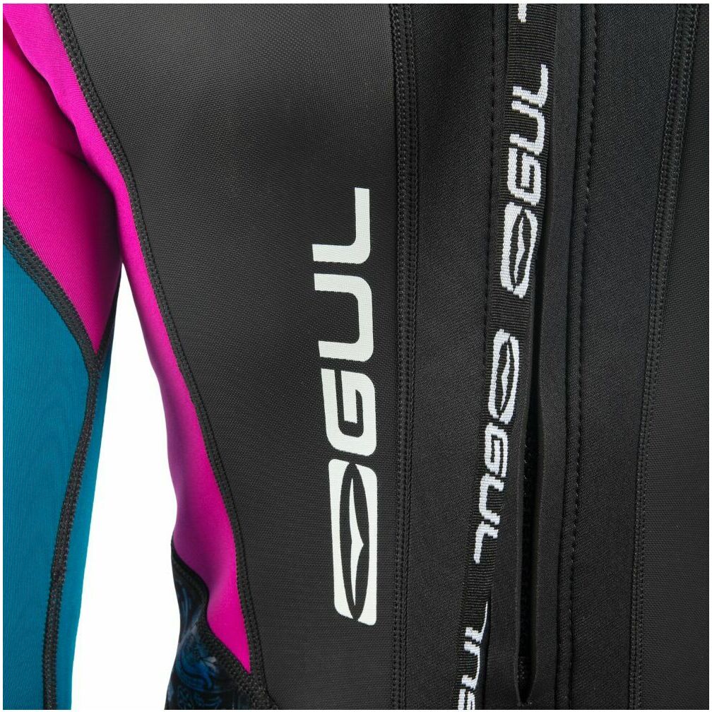 2025 Gul Junior Response 3/2mm Flatlock Back Zip Våddragt RE1323-C1 - Jet / Teal